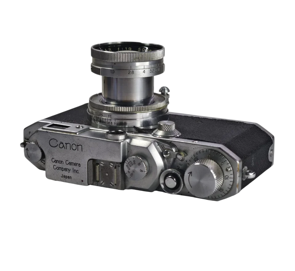 Canon IVSb vista superior — se aprecia la zapata de accesorios sin grabado de serial